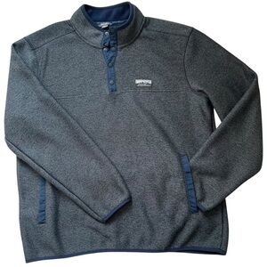 Eddie Bauer Men’s Large Sweater Pullover 1/4 Snap Blue Navy Athleisure Casual